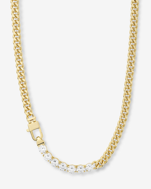 Julian Loves Diamonds Necklace 16" - Gold|White Diamondettes