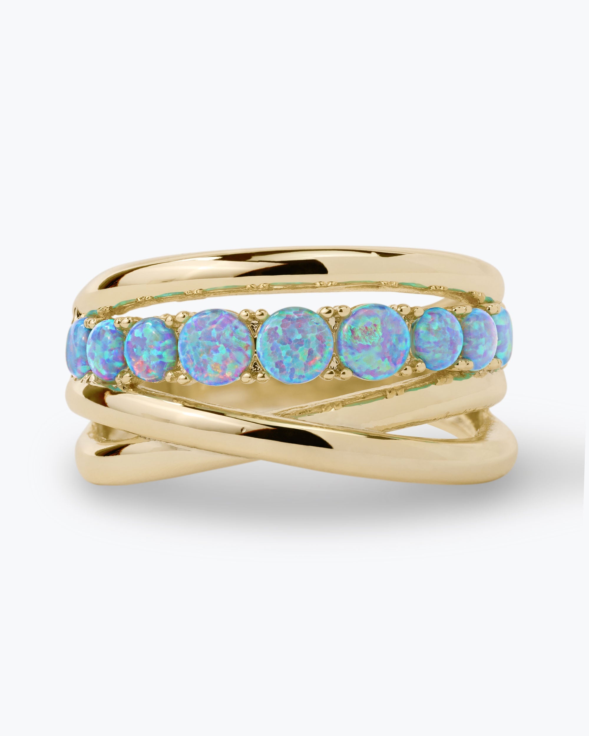 HELENA 14k Solid Gold Ocean Blue Opal Stacking Ring; Made To Order; 2024 Handmade Dainty Jewelry; Gemstone Ring Stacker Made in USA Handcrafted