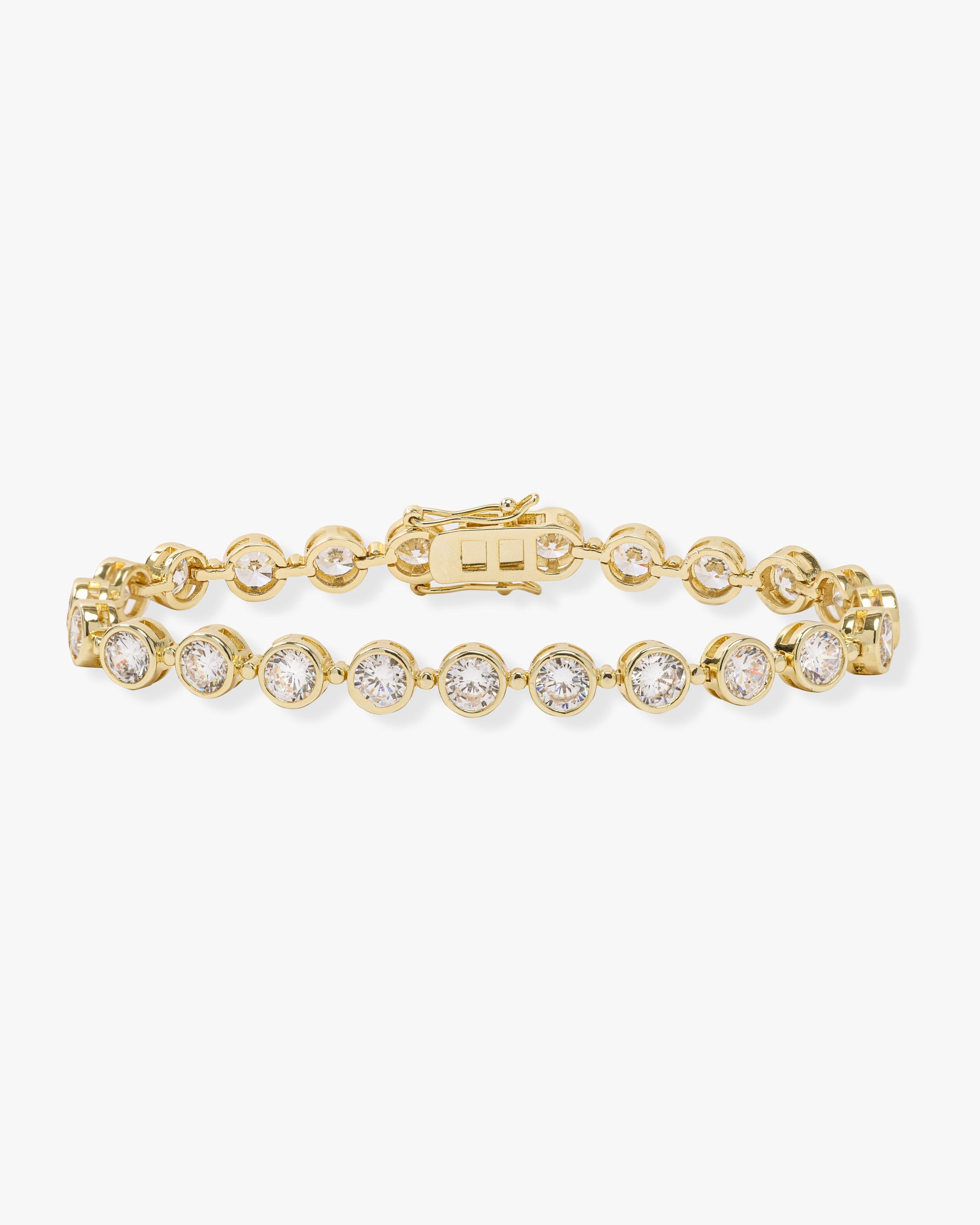 Mama Baroness Tennis Bracelet - Gold|White Diamondettes