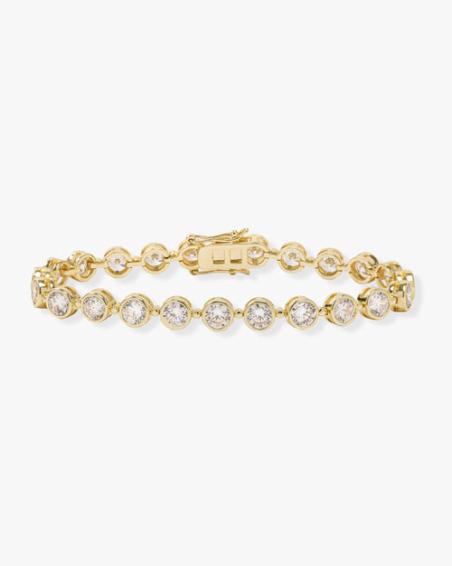 Mama Baroness Tennis Bracelet - Gold|White Diamondettes