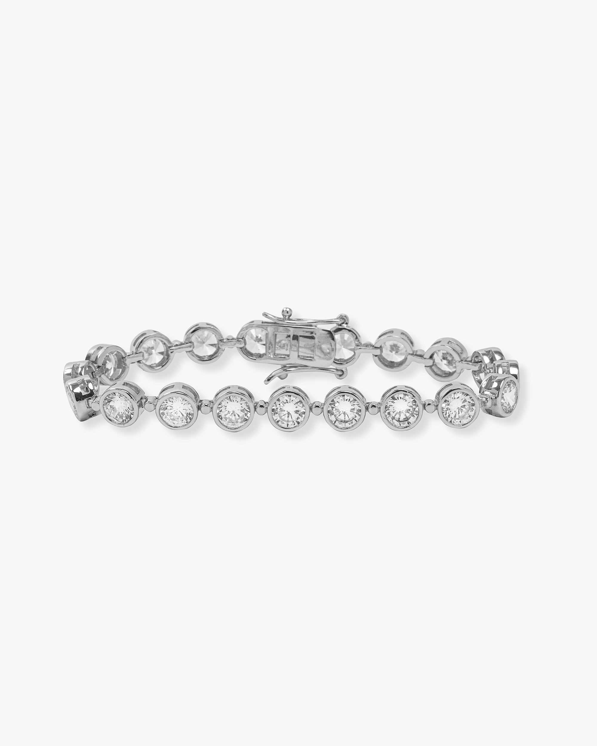 Mama Baroness Tennis Bracelet - Silver|White Diamondettes