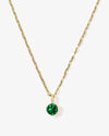 Not Your Basic Pendant Necklace - Gold|Emerald