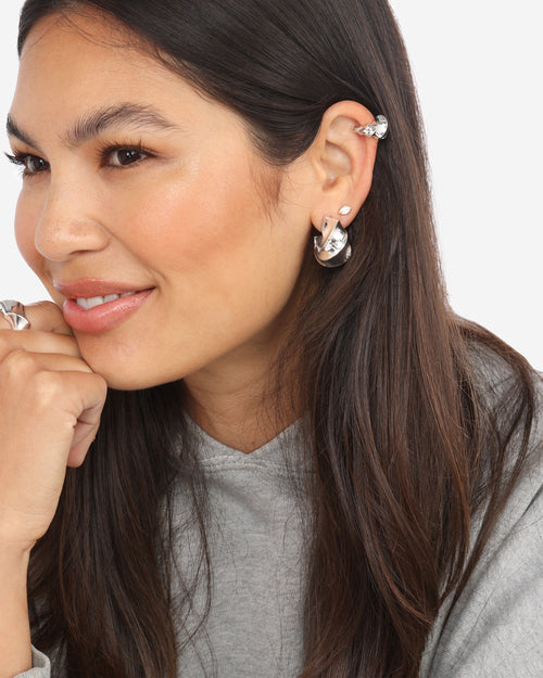 With a Twist Ear Cuff - Silver