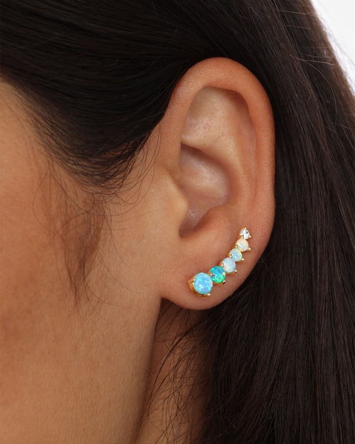 Not Your Basic Ombré Ear Crawler - Gold|Blue Opal Ombré