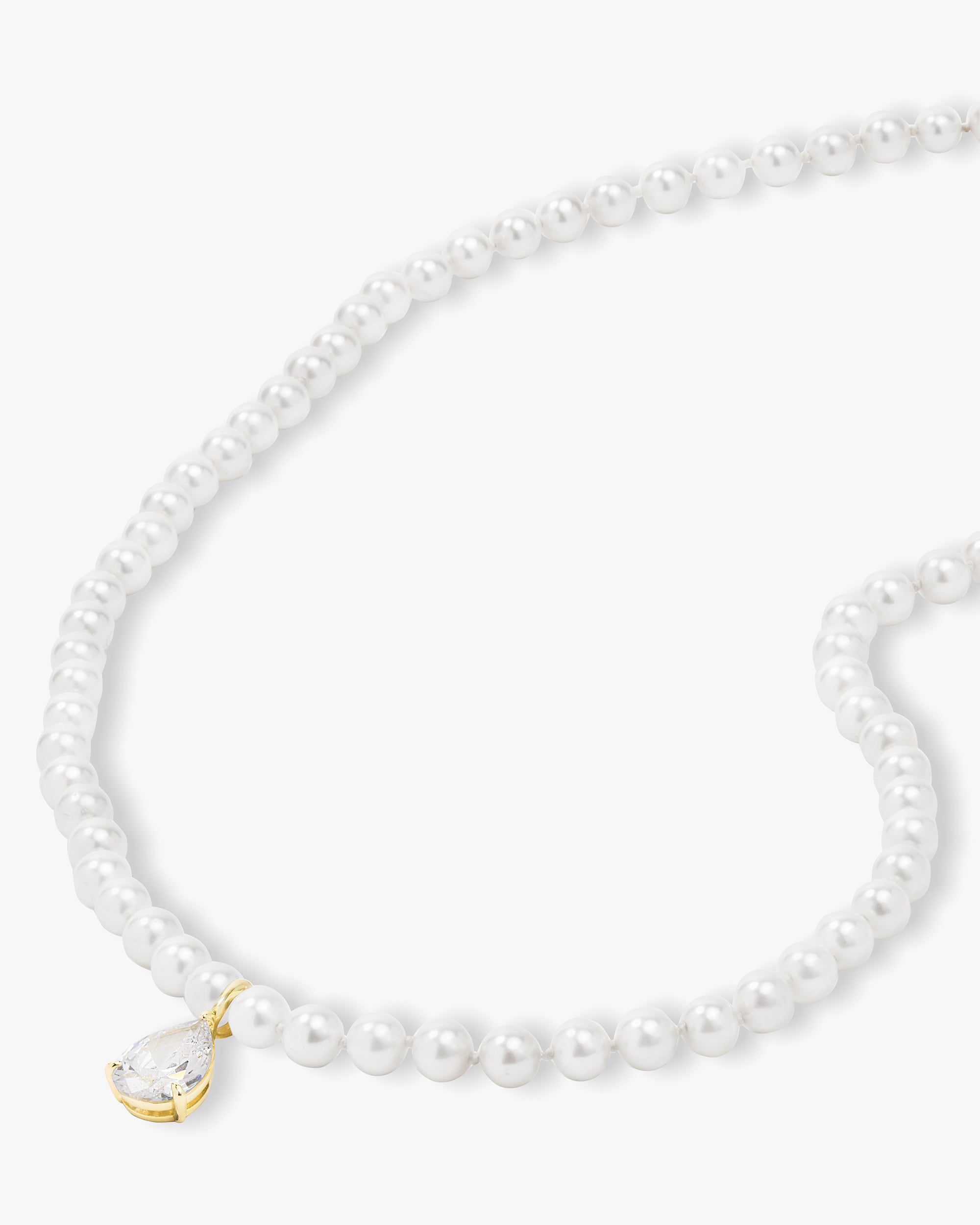 Perfect Pearl Necklace 30" w/Detachable Teardrop - Gold