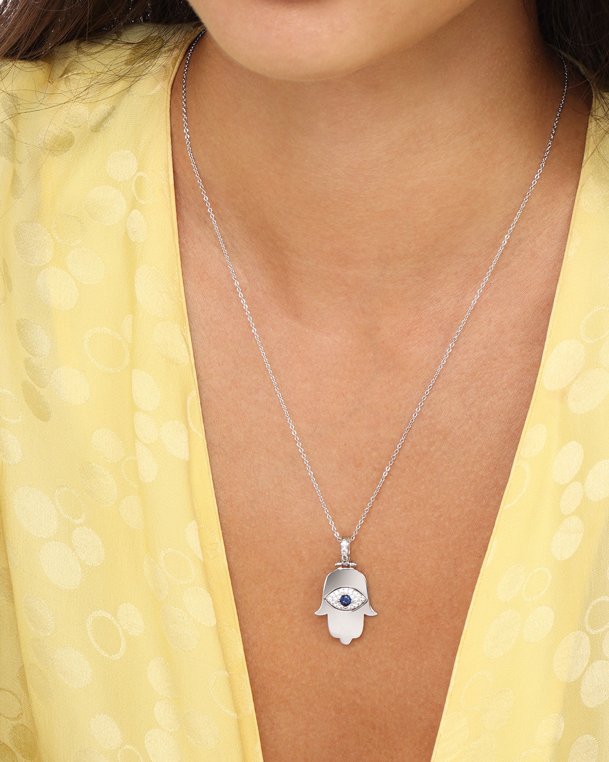 Hand of fatima necklace white gold online