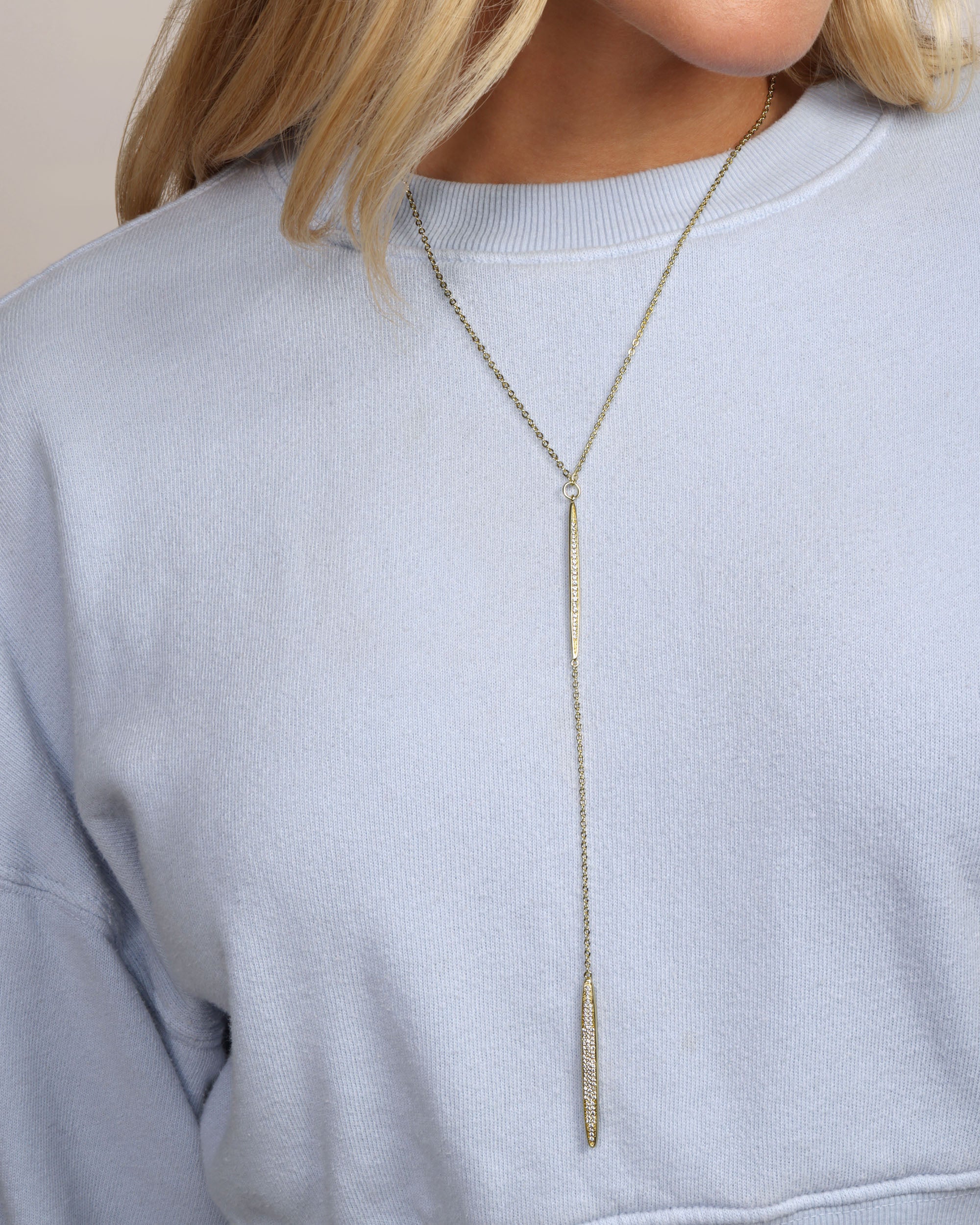 Thelma & Louise Necklace - Gold|White Diamondettes