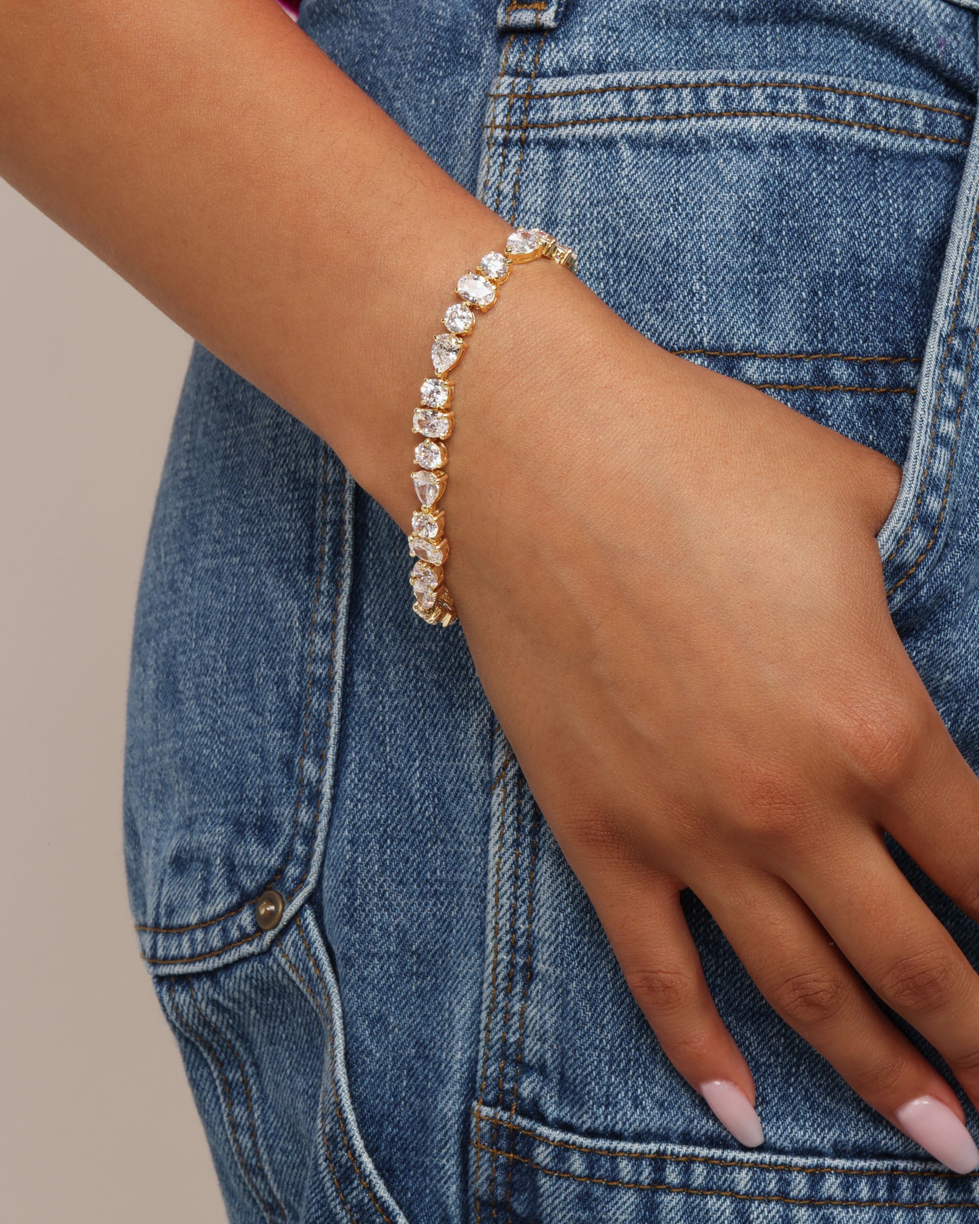 Palace Bracelet - Gold|White Diamondettes