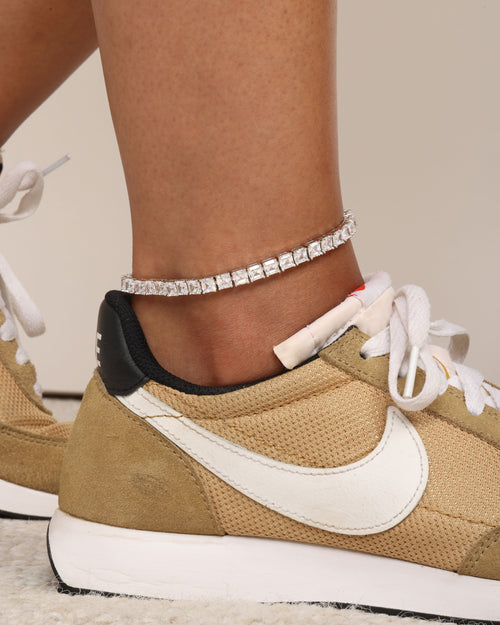 The Queen's Anklet - Silver|White Diamondettes