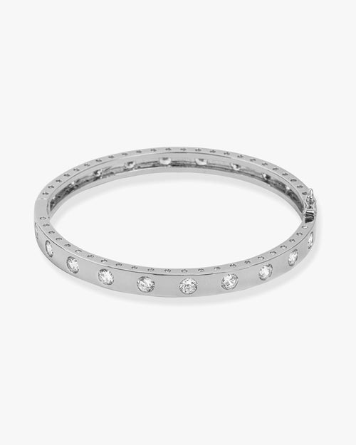 Ashley Hinge Cuff - Silver|White Diamondettes