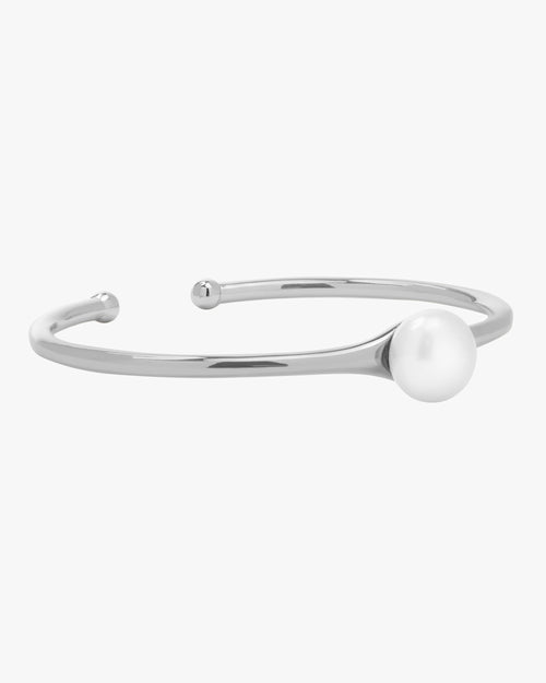 Perfect Pearl Cuff - Silver