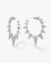 Mama Gabriella Pavé Spiked Hoops - Silver|White Diamondettes