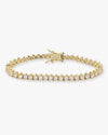 Not Your Basic Tennis Bracelet - Gold|White Diamondettes