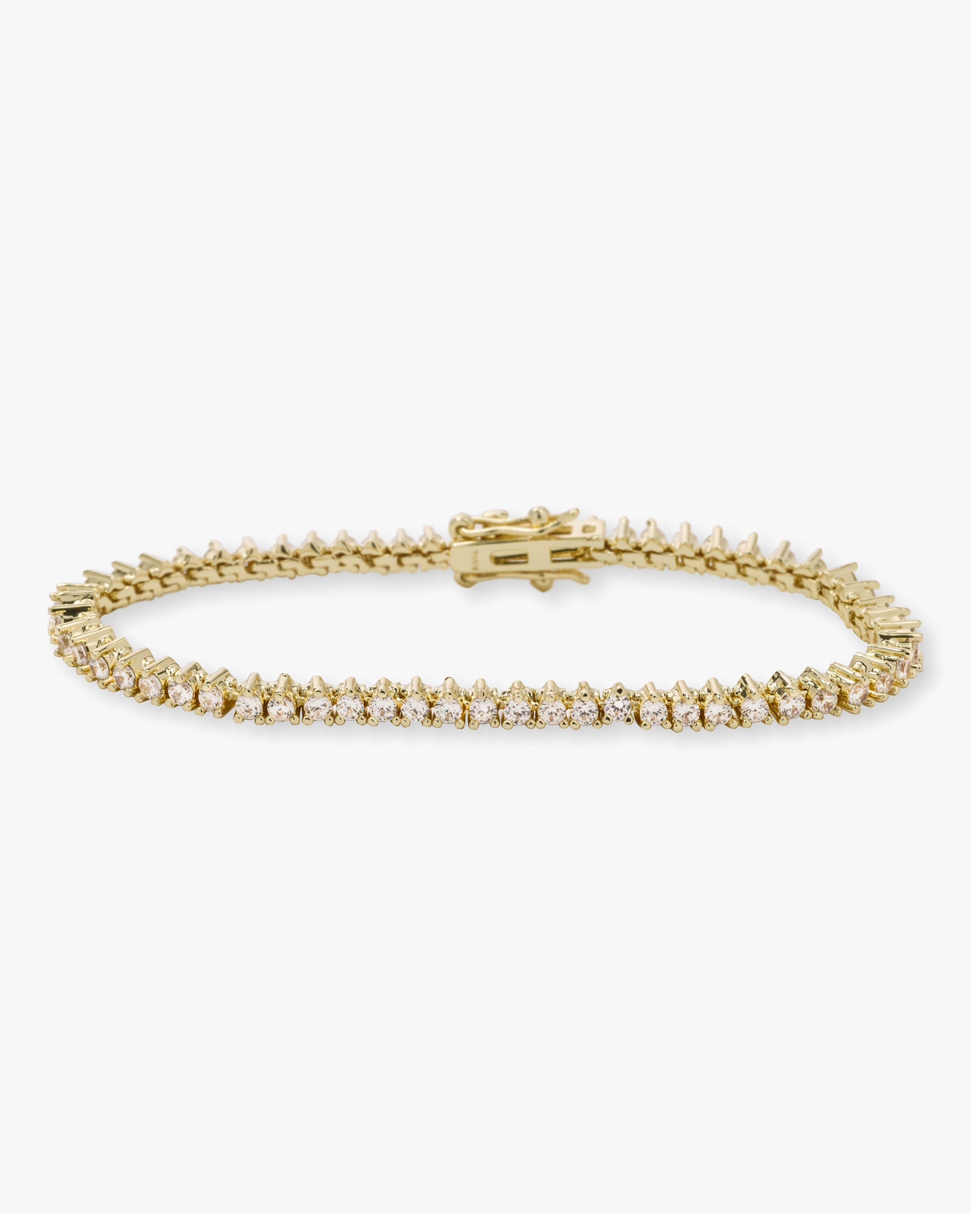 Baby Not Your Basic Tennis Bracelet - Gold|White Diamondettes