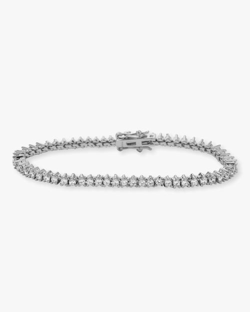 Baby Not Your Basic Tennis Bracelet - Silver|White Diamondettes