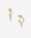 Baby Gabriella Pavé Single Spike Earrings - Gold|White Diamondettes