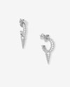 Baby Gabriella Pavé Single Spike Earrings - Silver|White Diamondettes