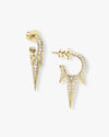 Baby Gabriella Pavé Triple Spike Earrings - Gold|White Diamondettes