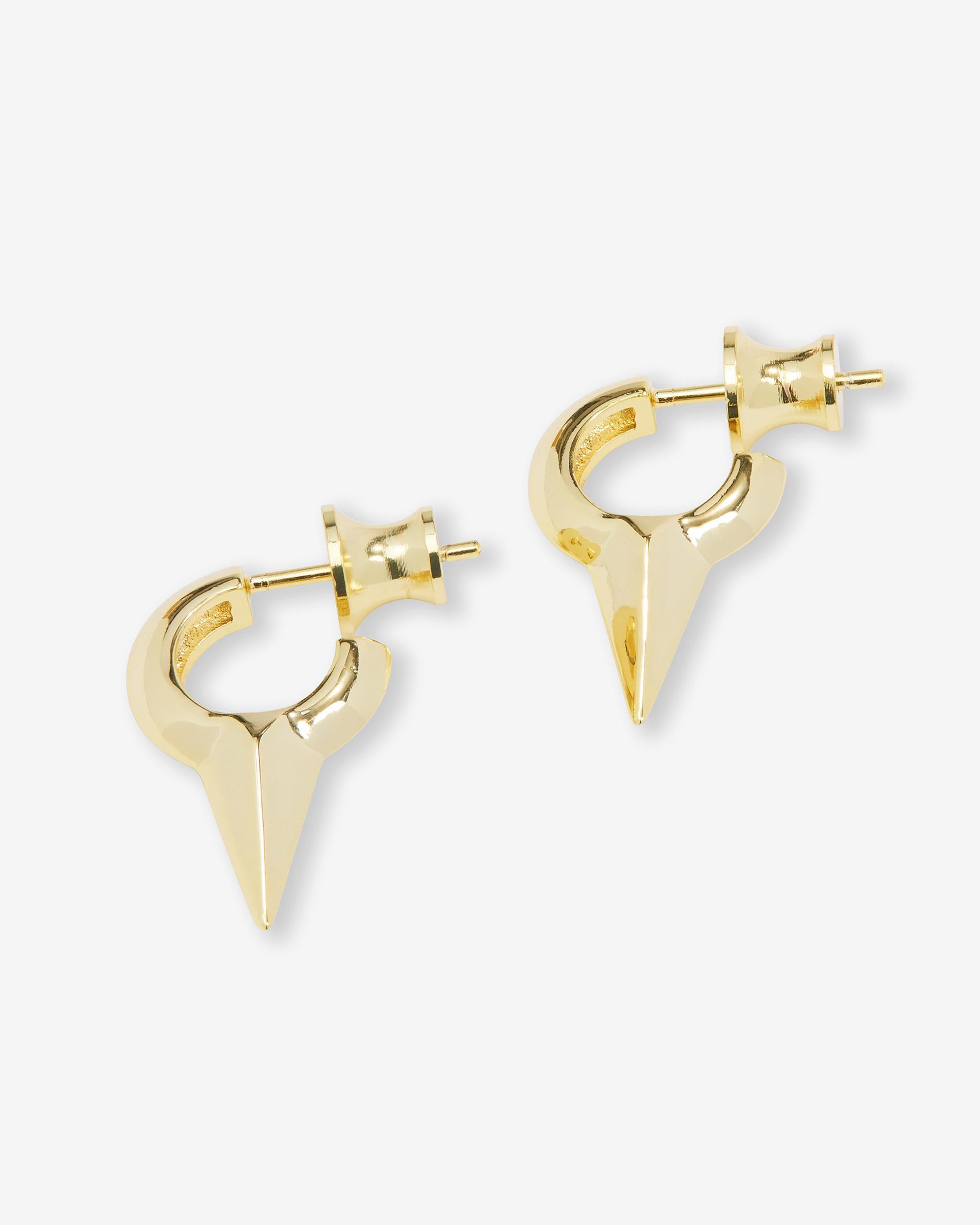 Baby Gabriella Smooth Single Spike Earrings - Gold