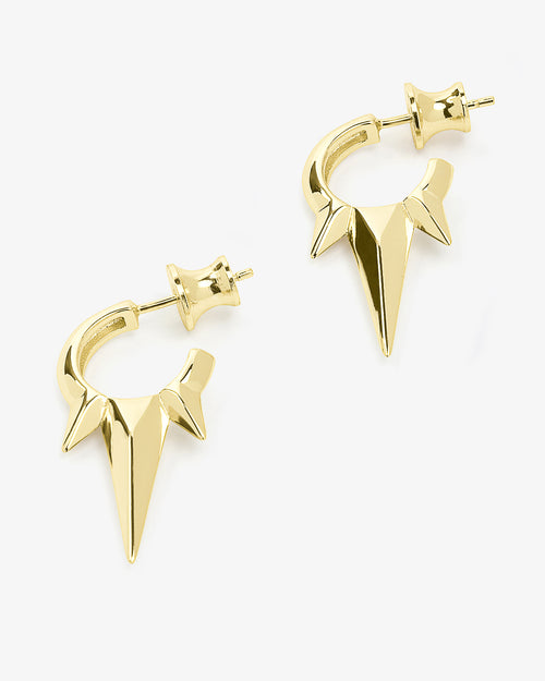 Baby Gabriella Smooth Triple Spike Earrings - Gold