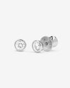 Baroness 4mm Studs - Silver|White Diamondettes