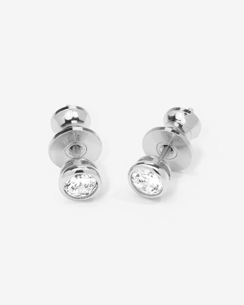 Baroness 4mm Studs - Silver|White Diamondettes