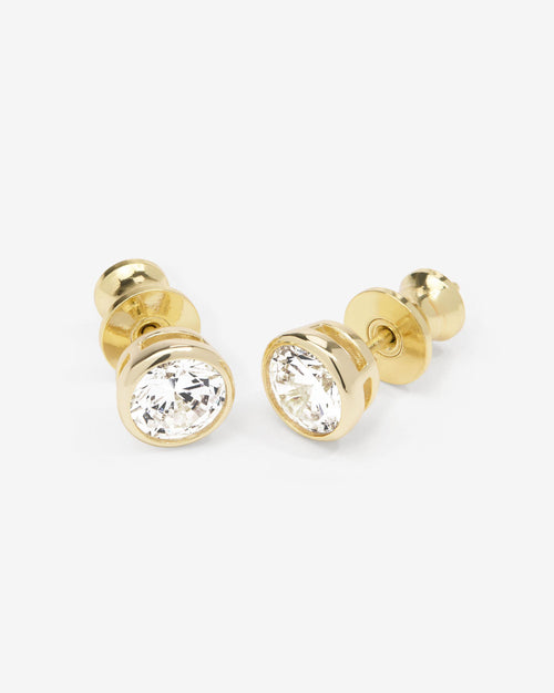 Baroness 6mm Studs - Gold|White Diamondettes