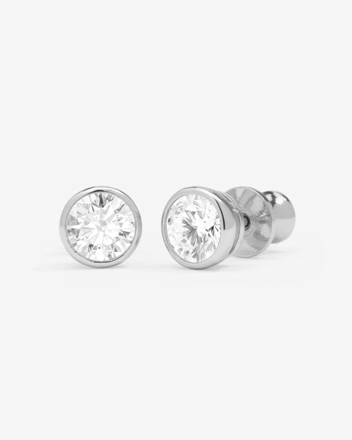 Baroness 6mm Studs - Silver|White Diamondettes