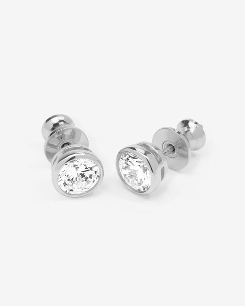 Baroness 6mm Studs - Silver|White Diamondettes