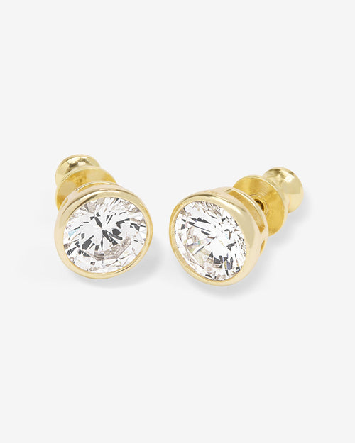 Baroness 8mm Studs - Gold|White Diamondettes