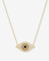 Black Evil Eye Necklace - Gold|Black Diamondettes