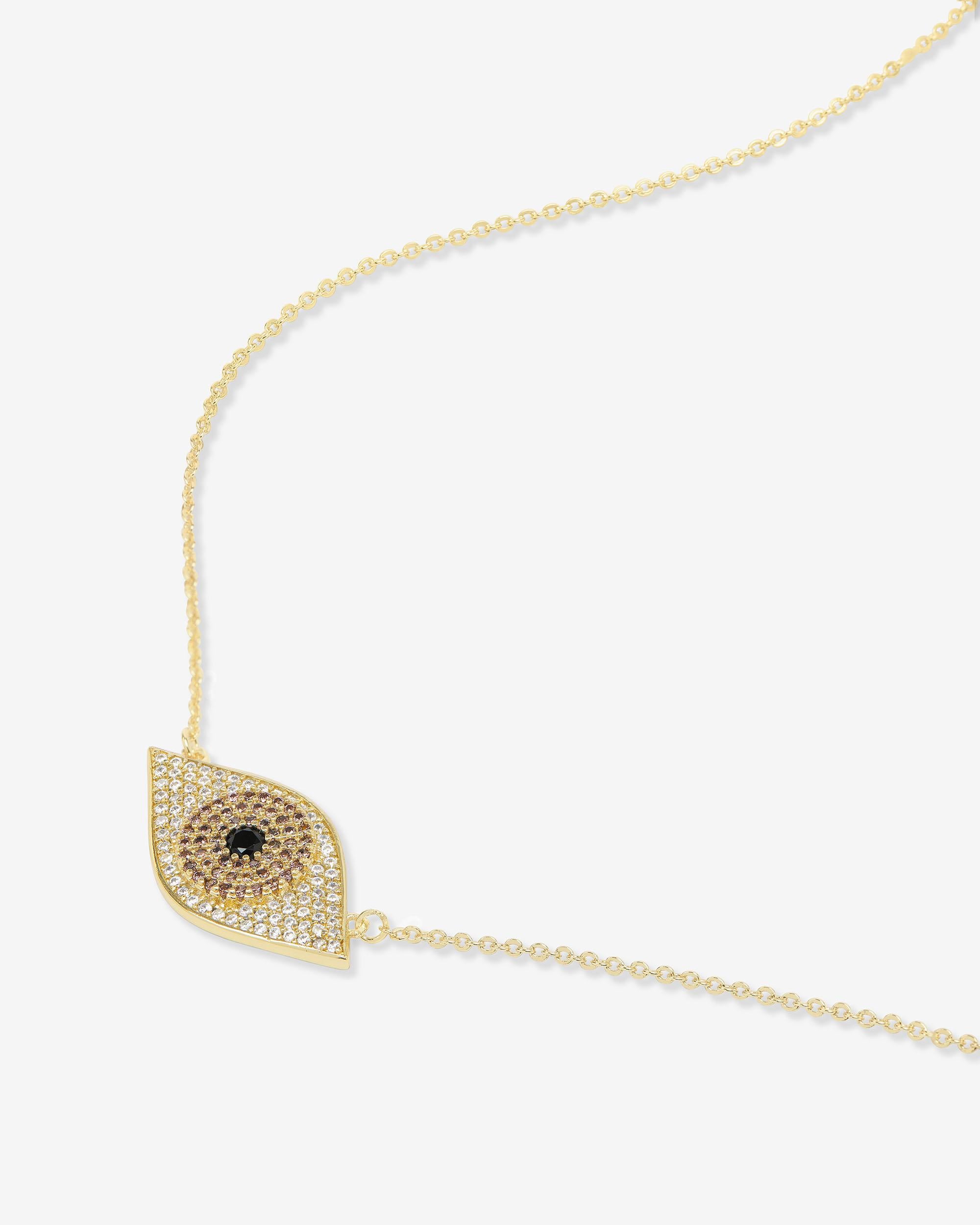 Black Evil Eye Necklace - Gold|Black Diamondettes