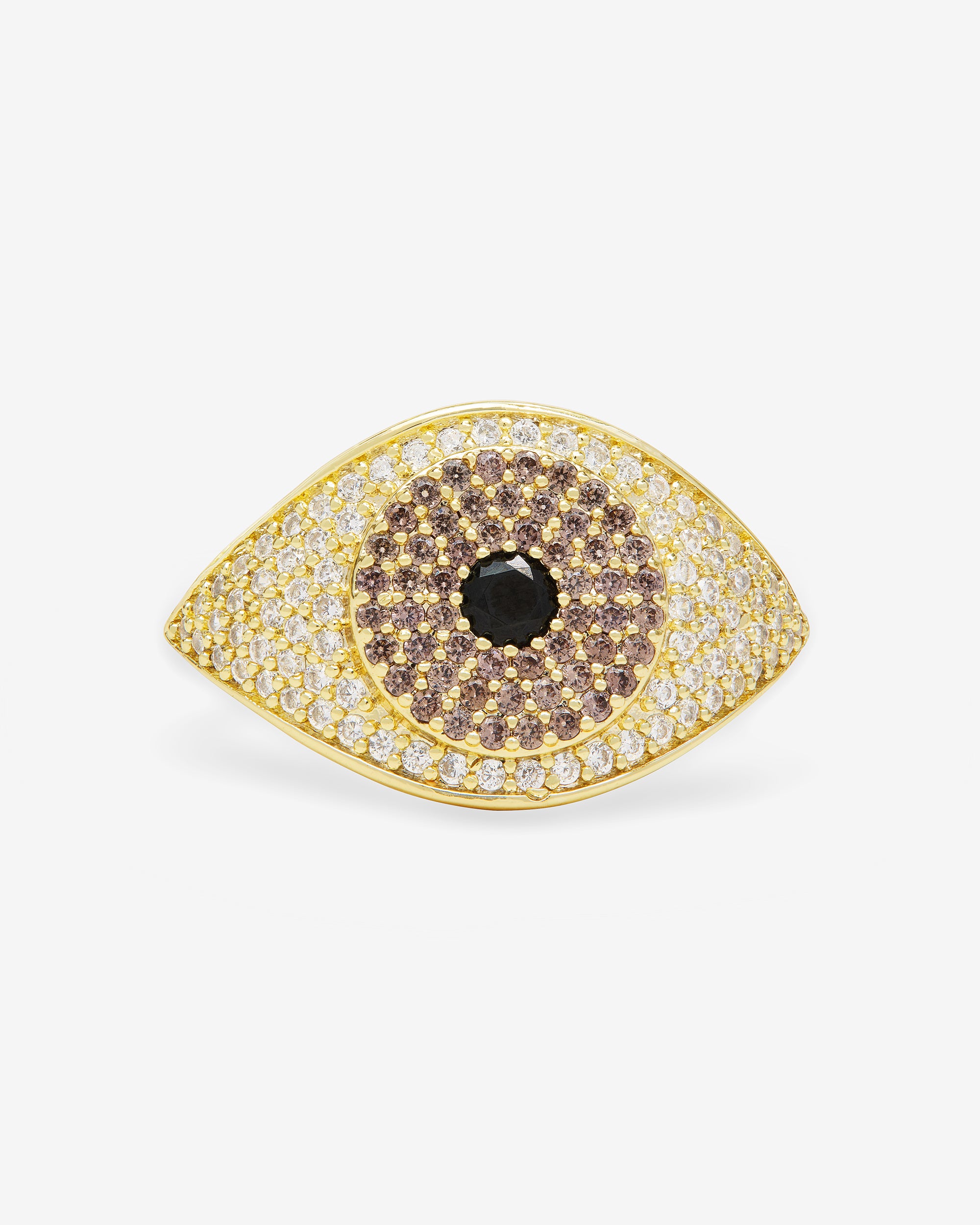 Black Evil Eye Ring - Gold|Black Diamondettes