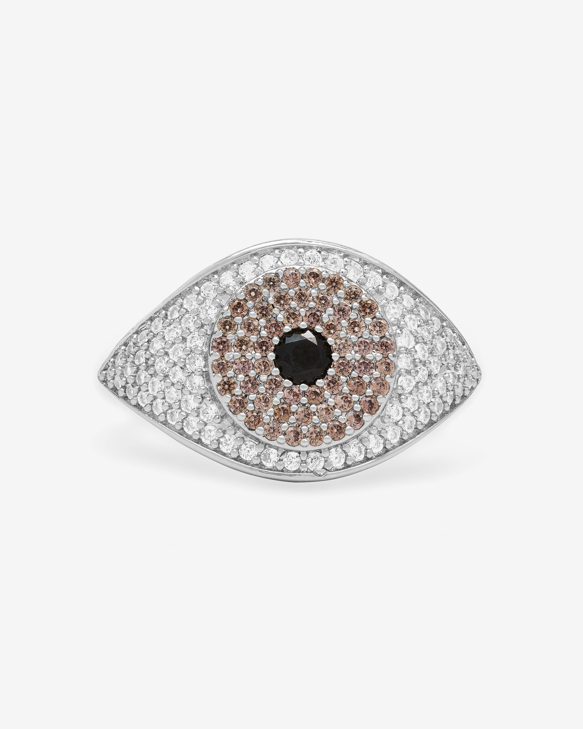 Black Evil Eye Ring - Silver|Black Diamondettes