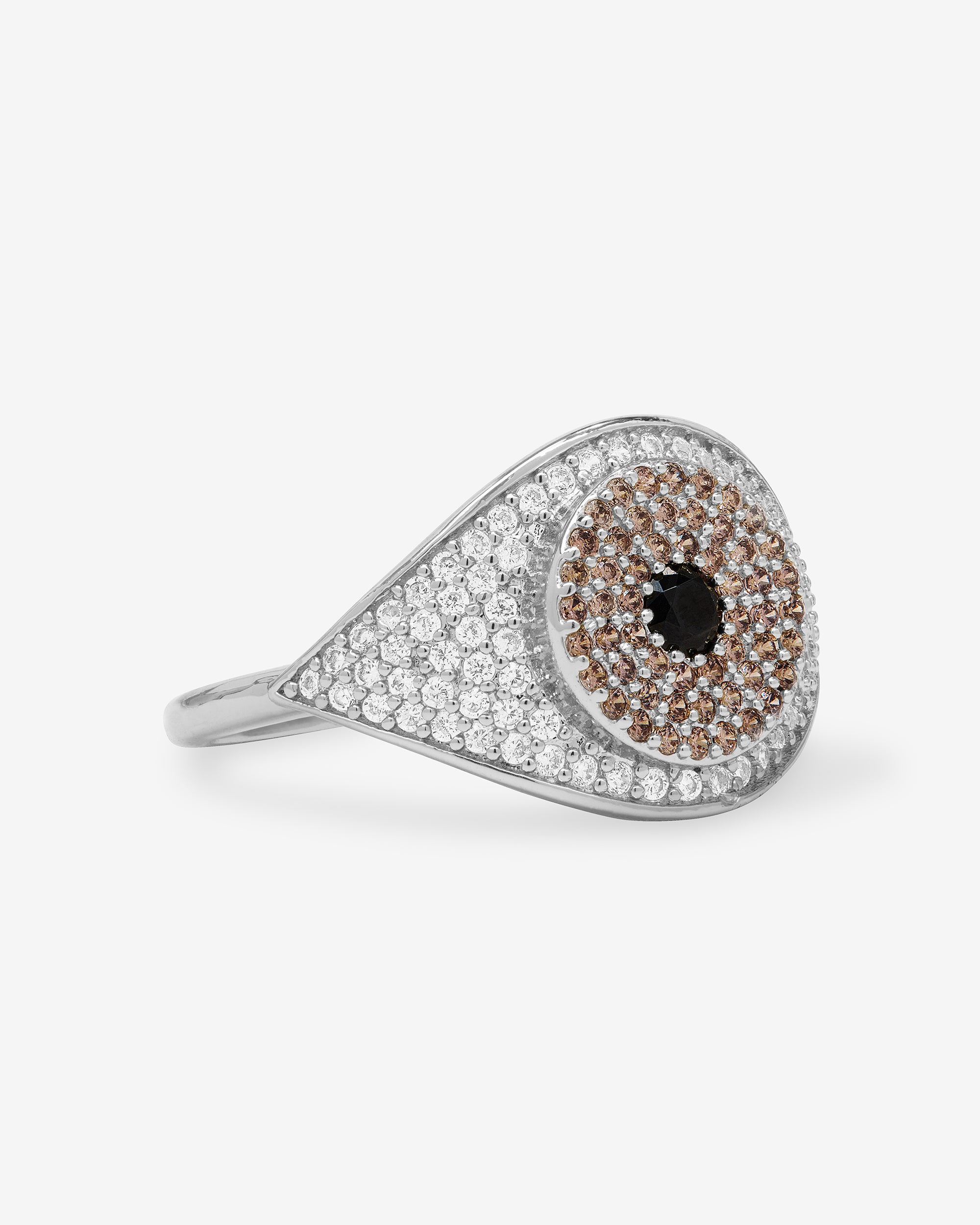 Black Evil Eye Ring - Silver|Black Diamondettes