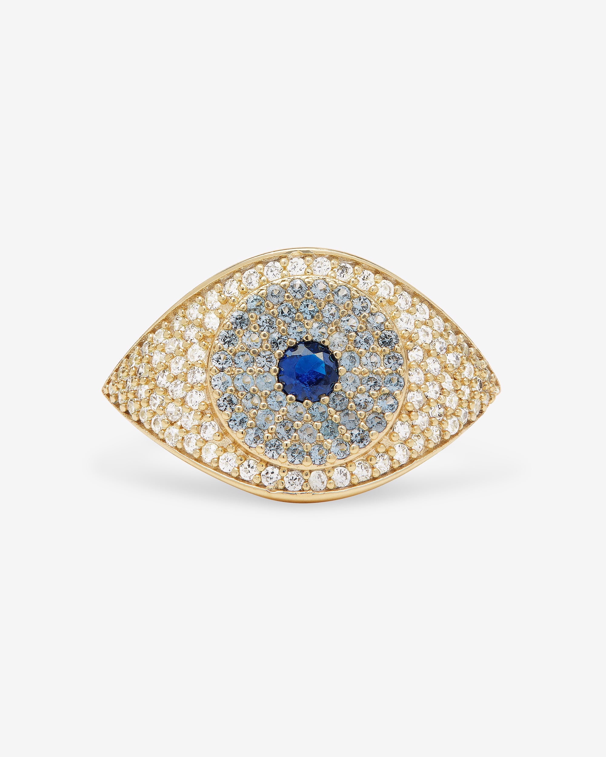 Blue Evil Eye Ring - Gold|White Diamondettes