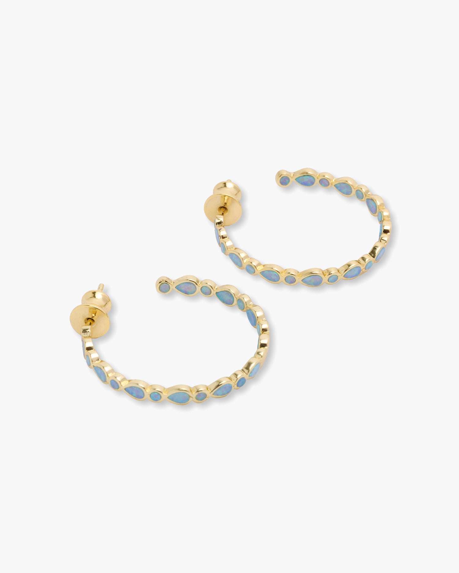 Baby Isla Hoops 1" - Gold|Blue Opal