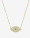 Blue Opal Evil Eye Necklace - Gold|Blue Opal