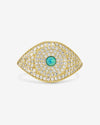 Blue Opal Evil Eye Ring - Gold|Blue Opal