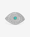 Blue Opal Evil Eye Ring - Silver|Blue Opal