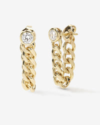 Julian Soft Chain Hoops - Gold|White Diamondettes