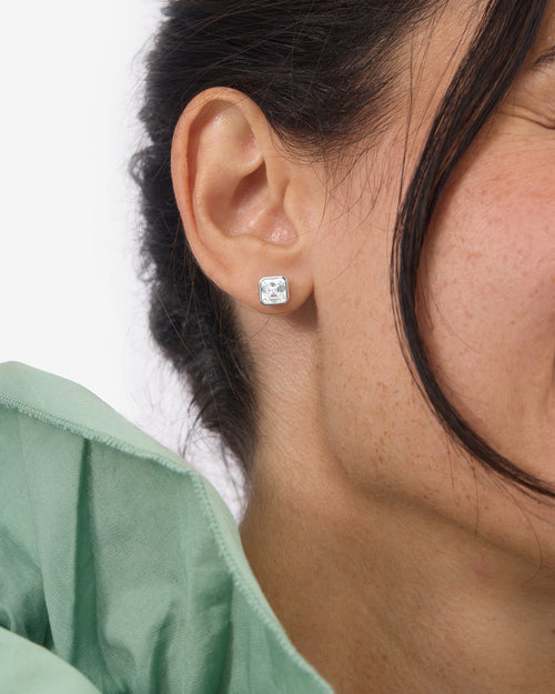 Duchess 6mm Studs - Silver|White Diamondettes