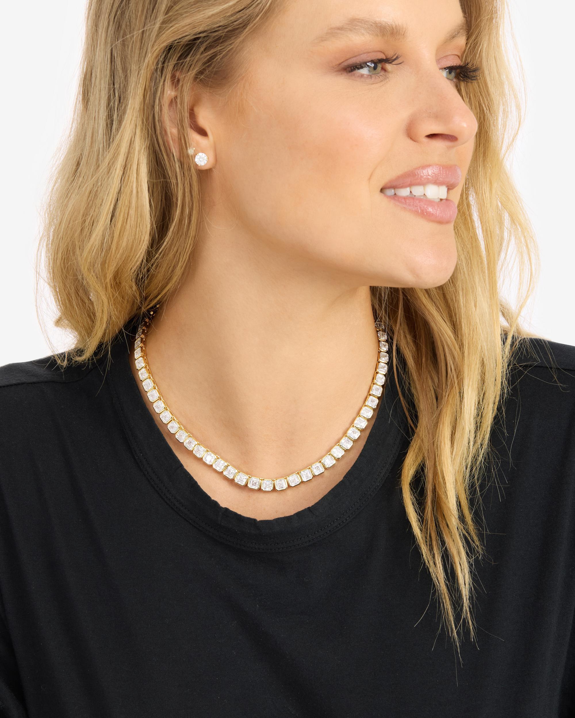 Duchess Tennis Necklace - Gold|White Diamondettes