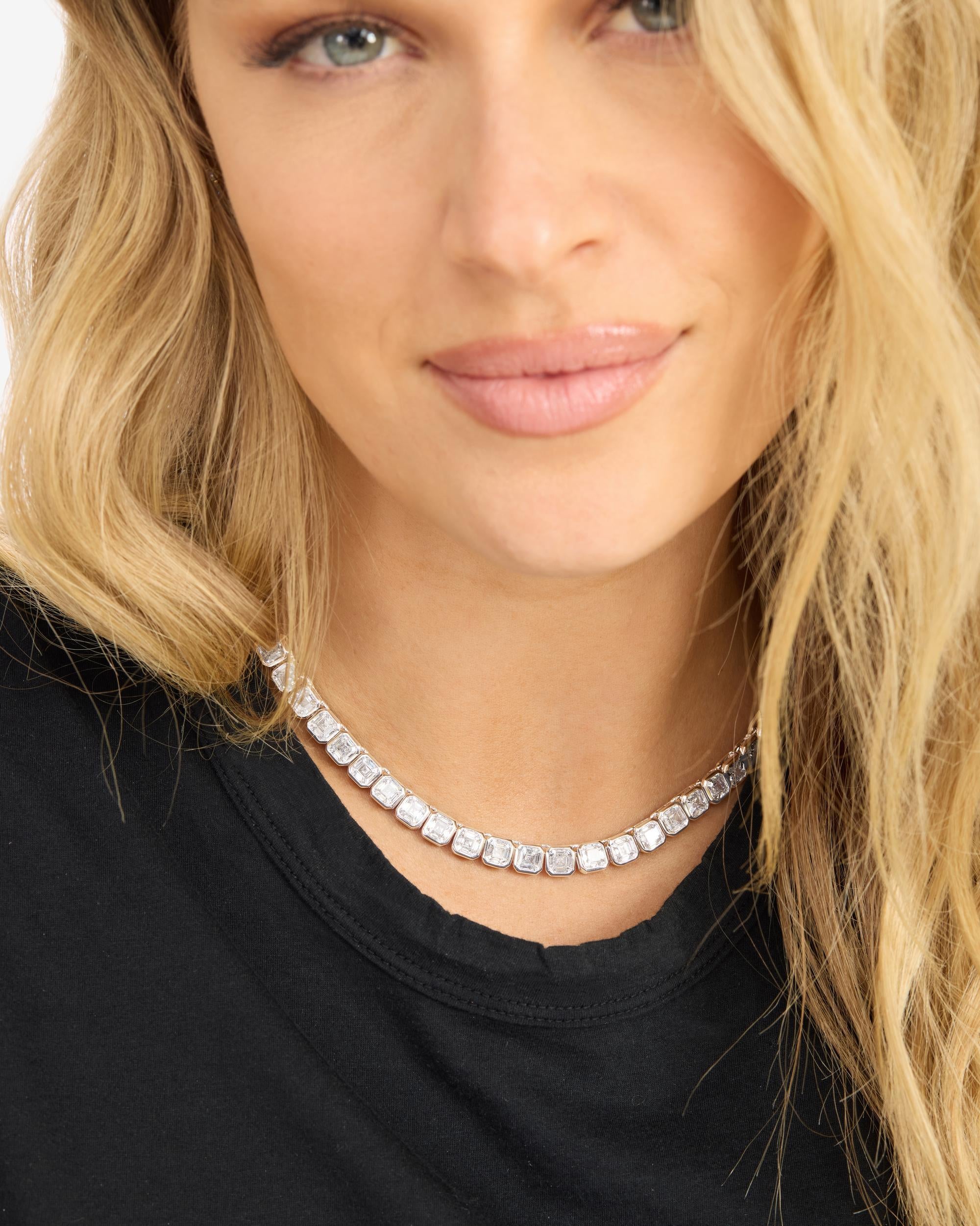 Duchess Tennis Necklace - Silver|White Diamondettes