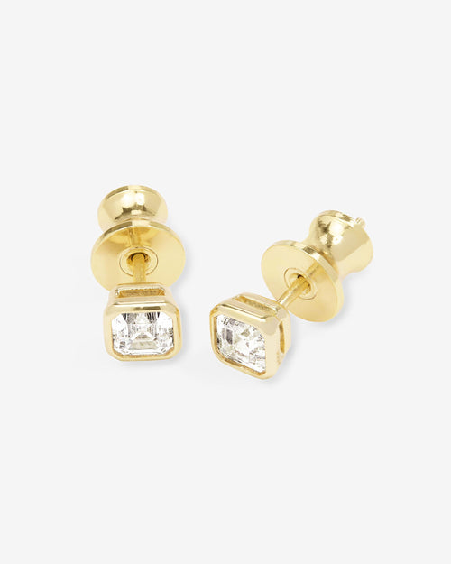 Duchess 4mm Studs - Gold|White Diamondettes