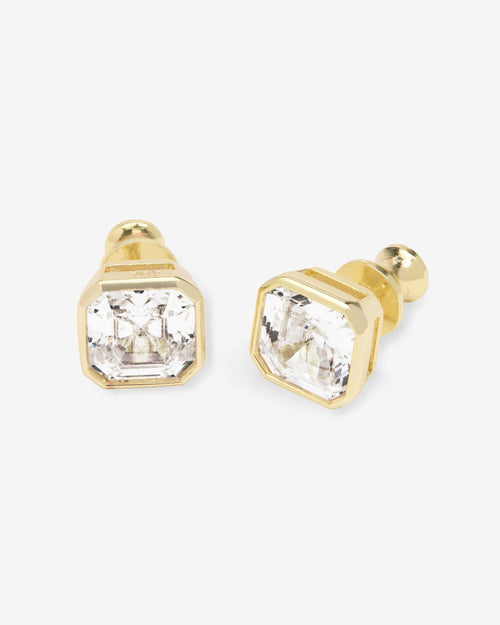 Duchess 8mm Studs - Gold|White Diamondettes