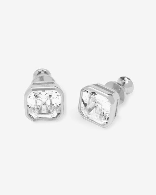 Duchess 8mm Studs - Silver|White Diamondettes