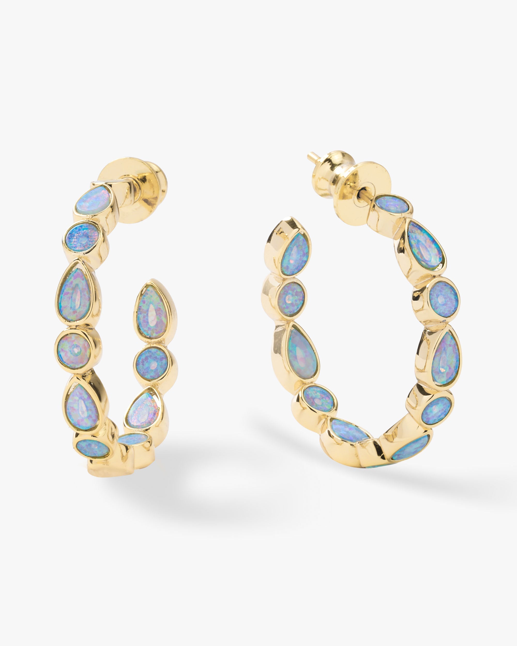 Isla Hoops 1" - Gold|Blue Opal