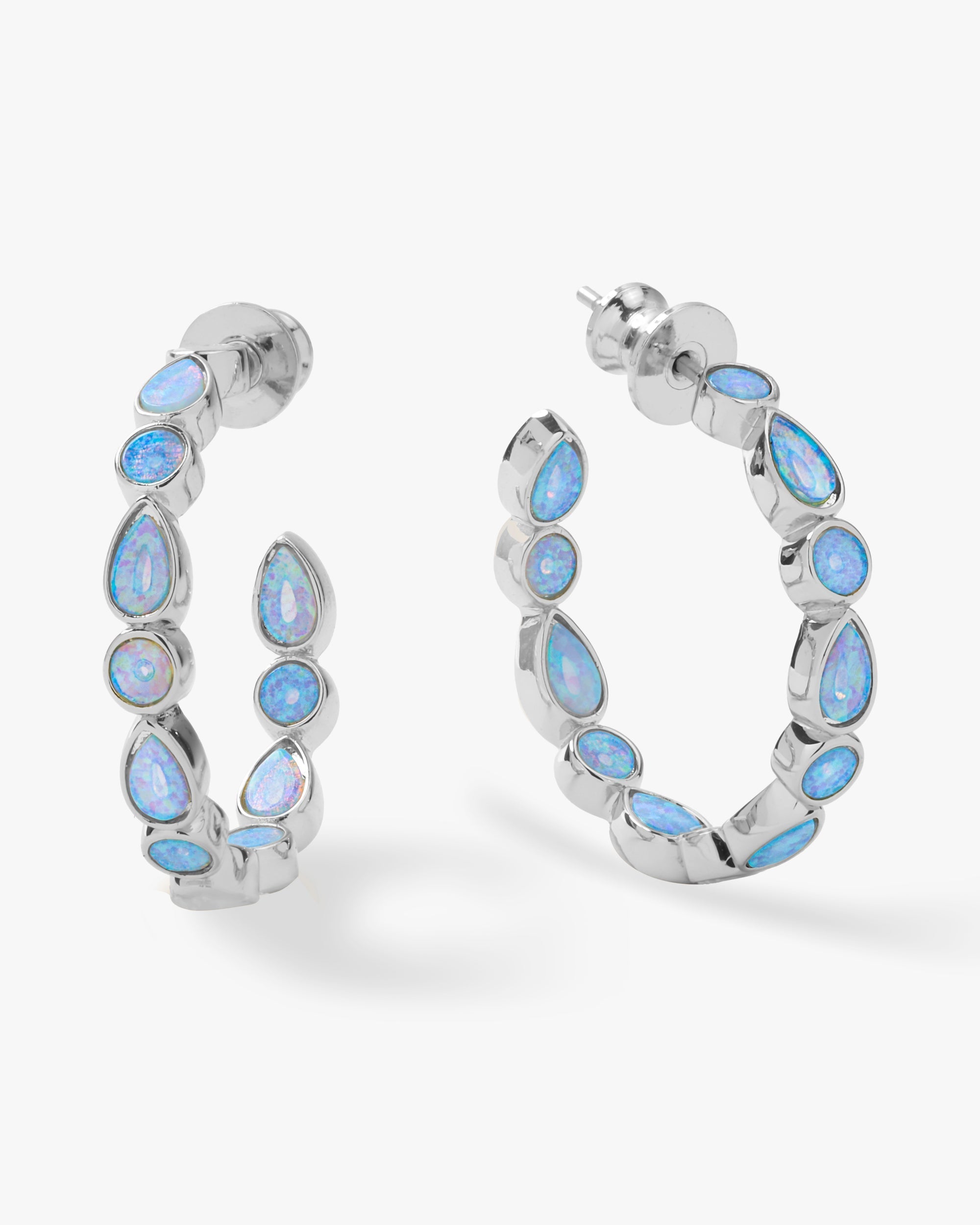 Isla Hoops 1" - Silver|Blue Opal