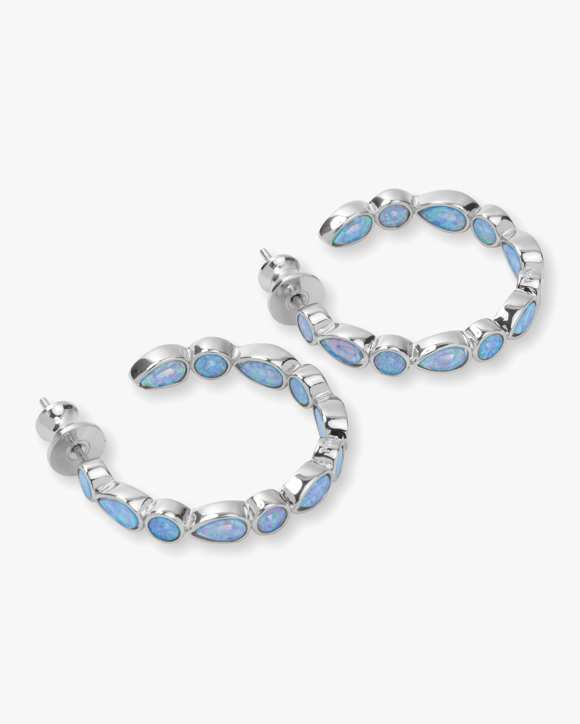 Isla Hoops 1" - Silver|Blue Opal